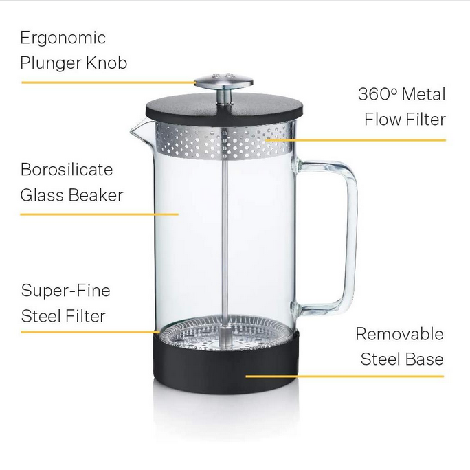 Barista & Co Core Coffee Press – 8 Cups/3 Mugs - Image 3